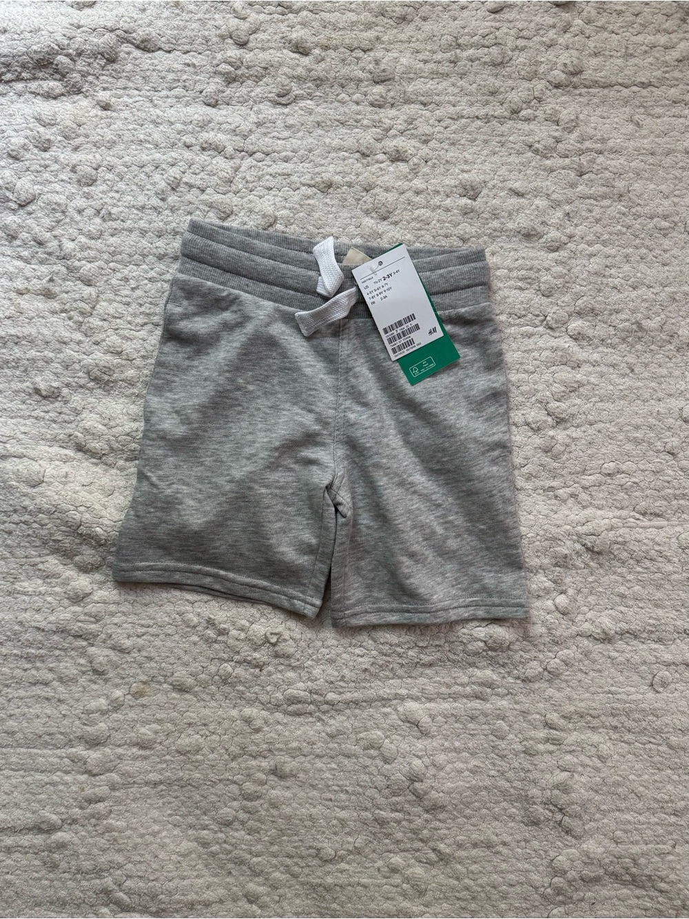 H&M Kids Light Grey Knit Drawstring Shorts NWT size 2-3T